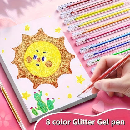 8-Pack Color-Changing Glitter Pens