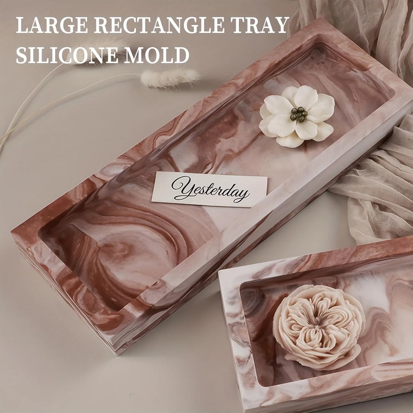 12.3-Inch Silicone Rectangular Resin Mold