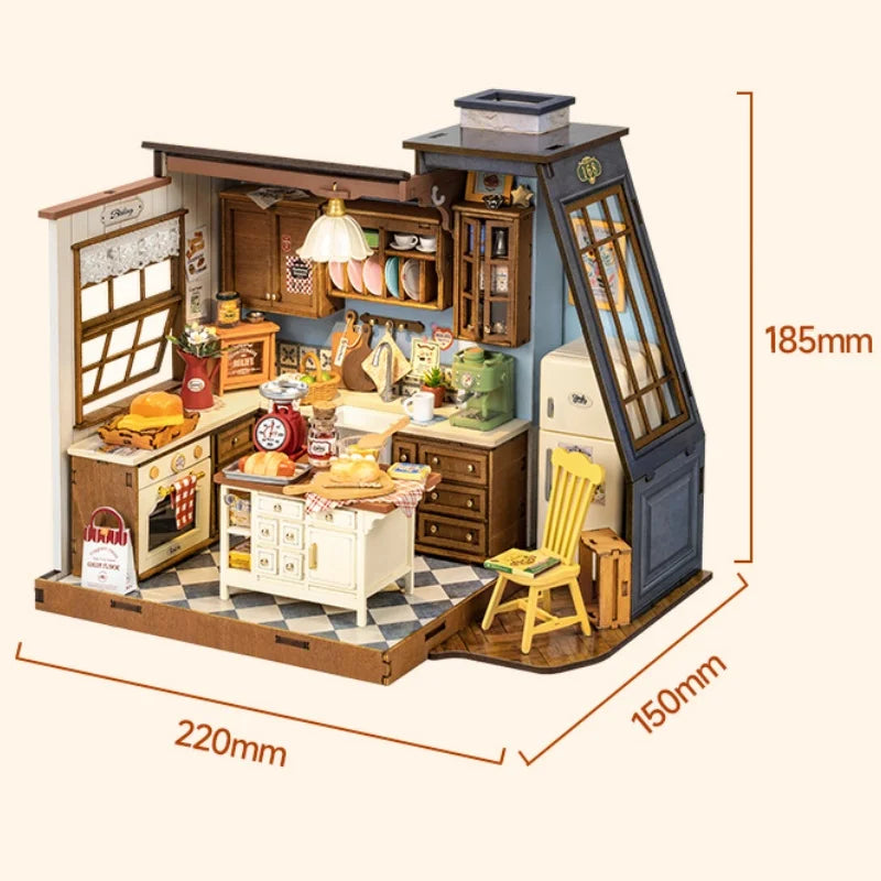 Robotime Rolife Baking Kitchen DIY Miniature Dollhouse