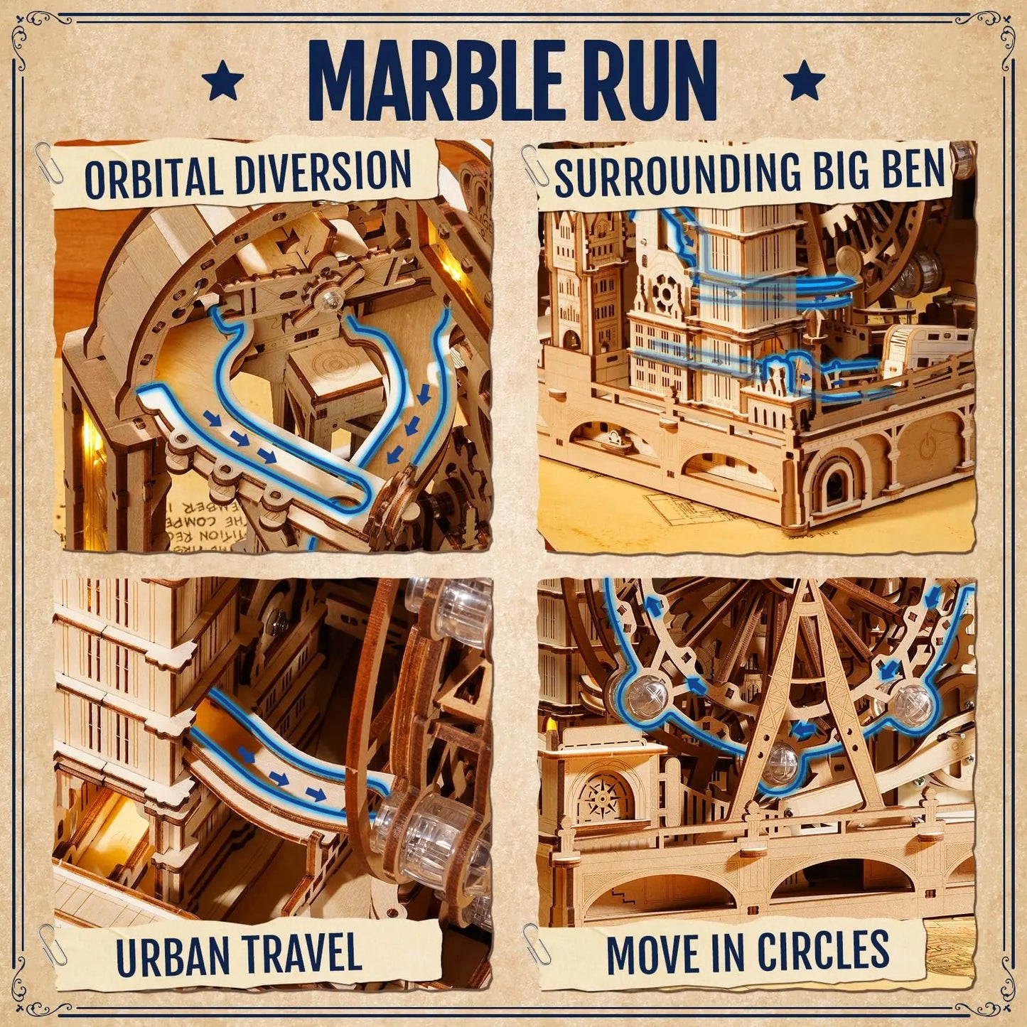 Marble Travel London Marble Run Wooden Puzzle