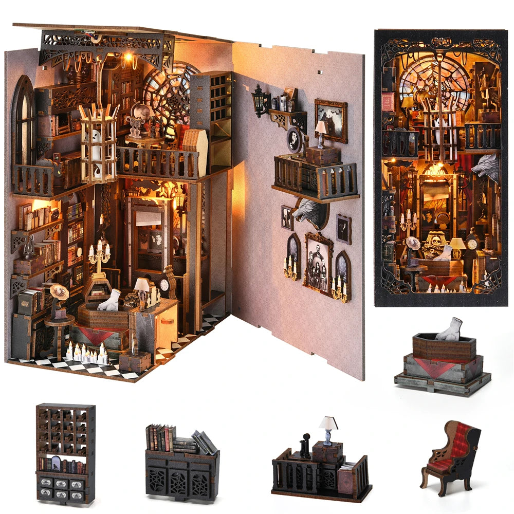 Halloween Bookshelf Dollhouse Model Bookend