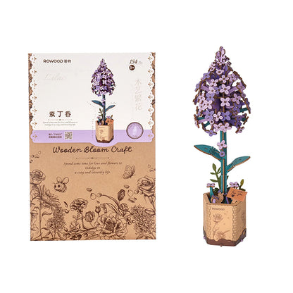 Robotime Rowood Wooden Flower Bouquet 3D Wooden Puzzle Wood Crafts Kits for Adults Home Decor