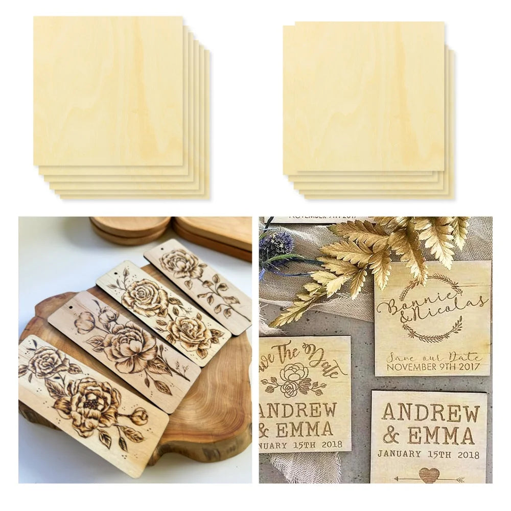 Basswood Sheets for Craft 3mm Thick Unfinished Wood Plywood DIY Craft Wood Board for Laser Engraving and Co2 Laser Cutting