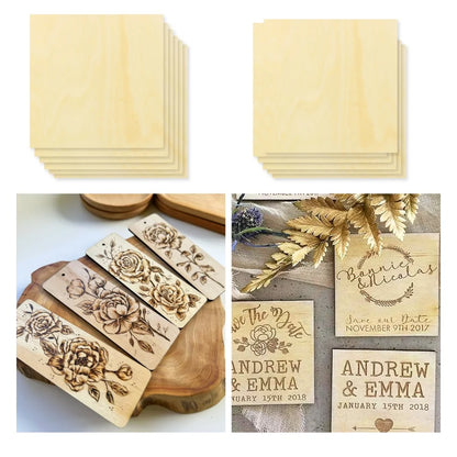 Basswood Sheets for Craft 3mm Thick Unfinished Wood Plywood DIY Craft Wood Board for Laser Engraving and Co2 Laser Cutting