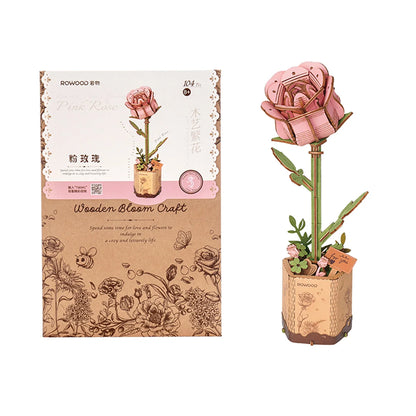 Robotime Rowood Wooden Flower Bouquet 3D Wooden Puzzle Wood Crafts Kits for Adults Home Decor