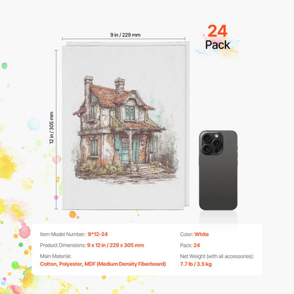 White Canvas Painting Boards