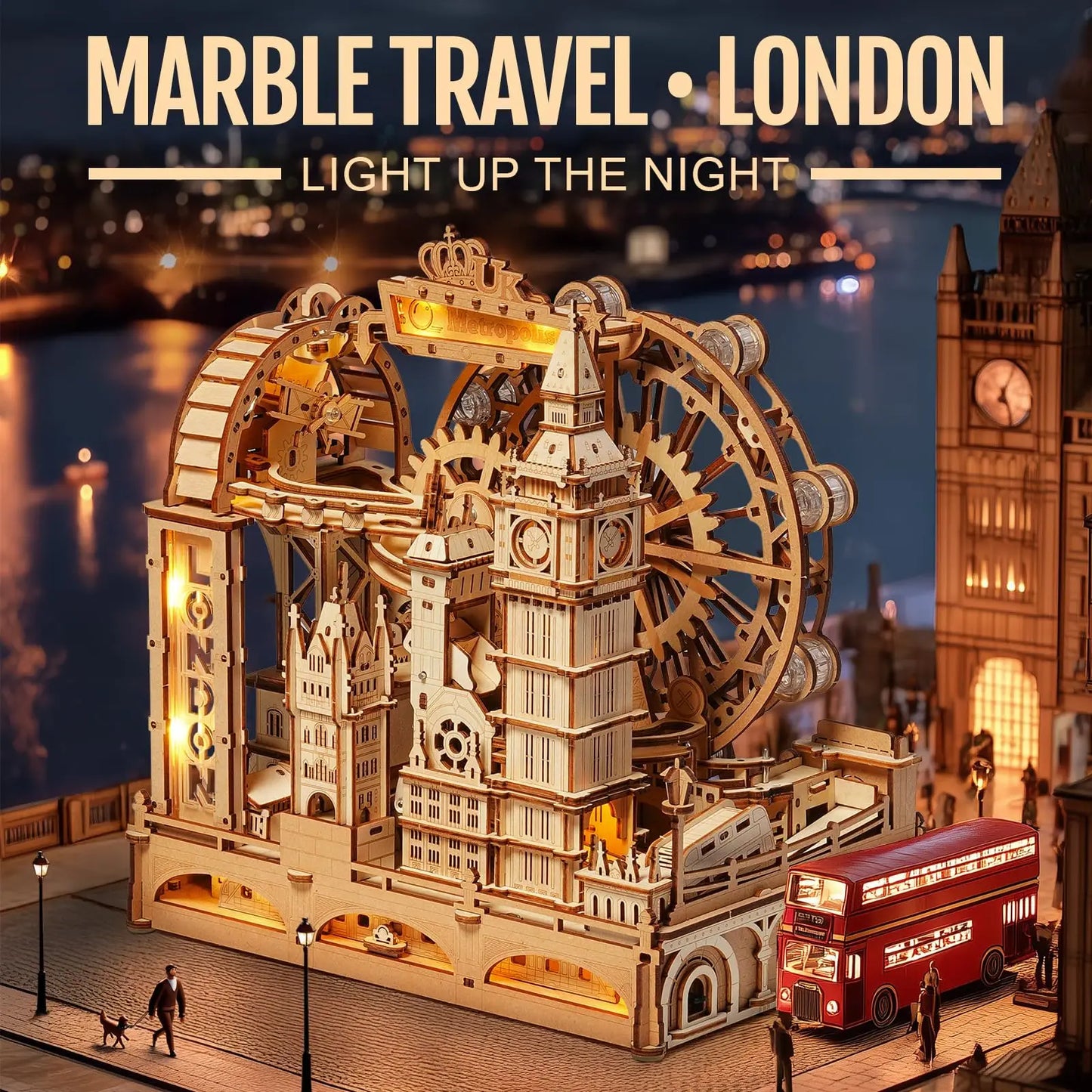 Marble Travel London Marble Run Wooden Puzzle