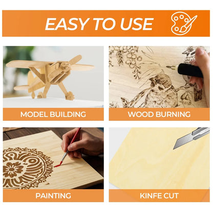 Basswood Sheets for Craft 3mm Thick Unfinished Wood Plywood DIY Craft Wood Board for Laser Engraving and Co2 Laser Cutting